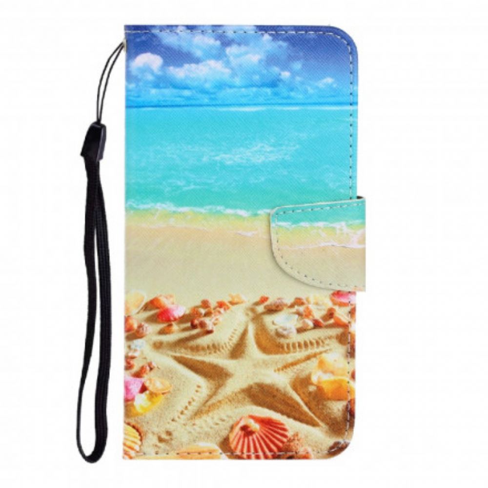 Flipové Pouzdro Na Samsung Galaxy A22 4G Na Lana Strappy Beach