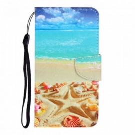 Flipové Pouzdro Na Samsung Galaxy A22 4G Na Lana Strappy Beach