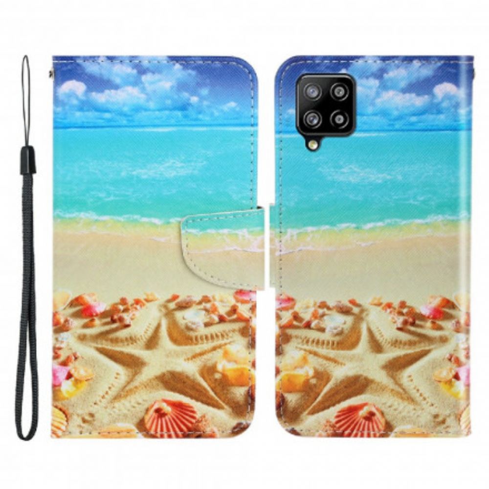 Flipové Pouzdro Na Samsung Galaxy A22 4G Na Lana Strappy Beach