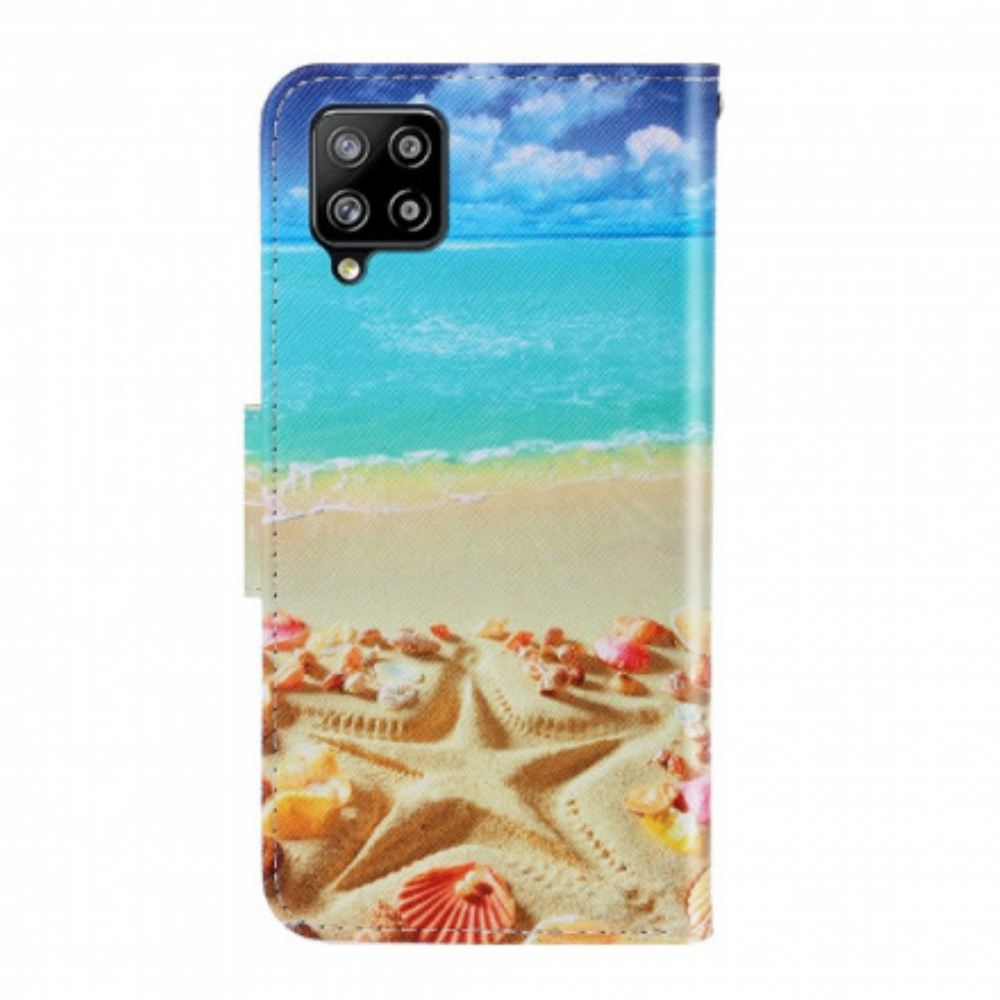 Flipové Pouzdro Na Samsung Galaxy A22 4G Na Lana Strappy Beach