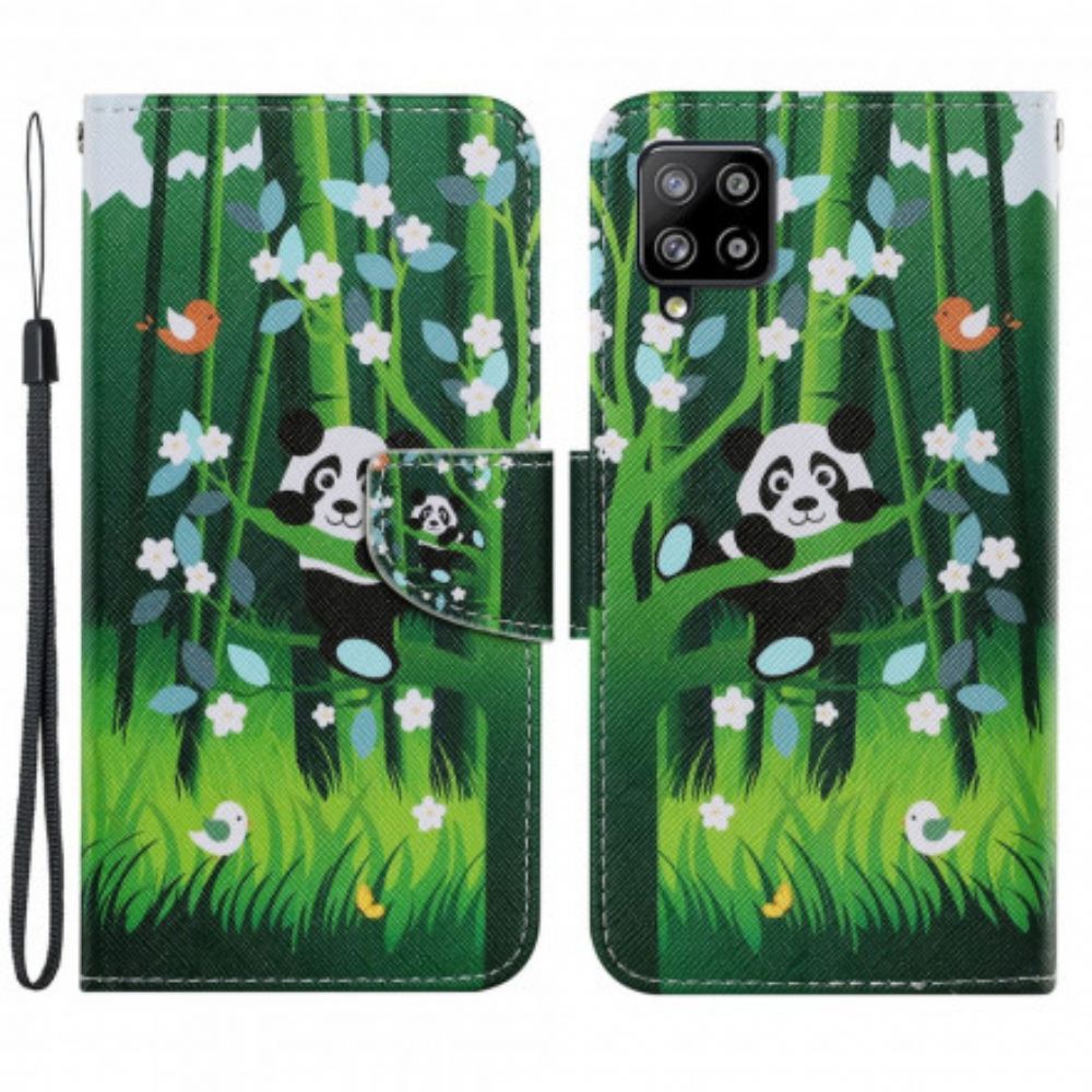 Flipové Pouzdro Na Samsung Galaxy A22 4G Panda Walk