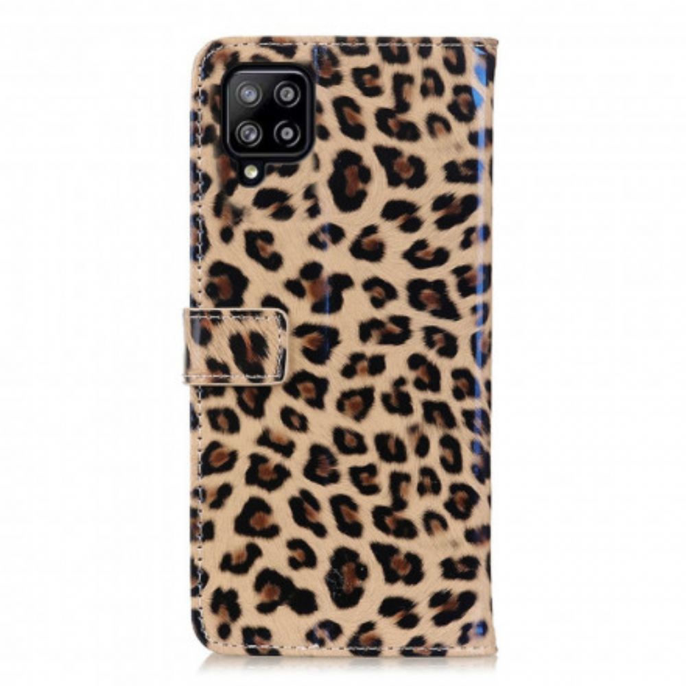 Kožené Pouzdro Na Samsung Galaxy A22 4G Obyčejný Leopard