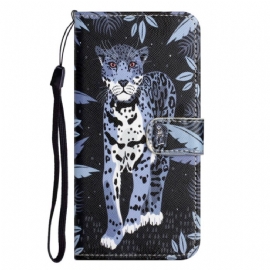 Flipové Pouzdro Na OnePlus 10T 5G Na Lana Strappy Leopard