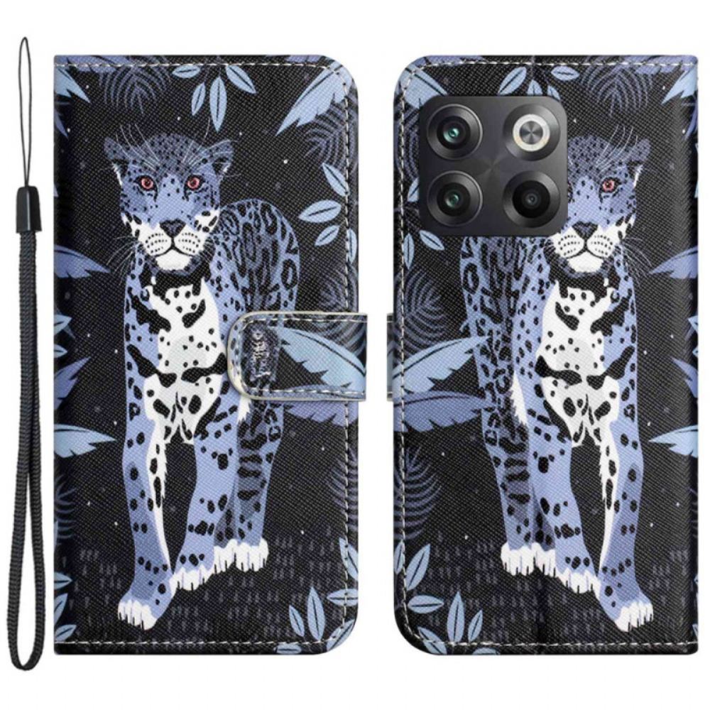 Flipové Pouzdro Na OnePlus 10T 5G Na Lana Strappy Leopard