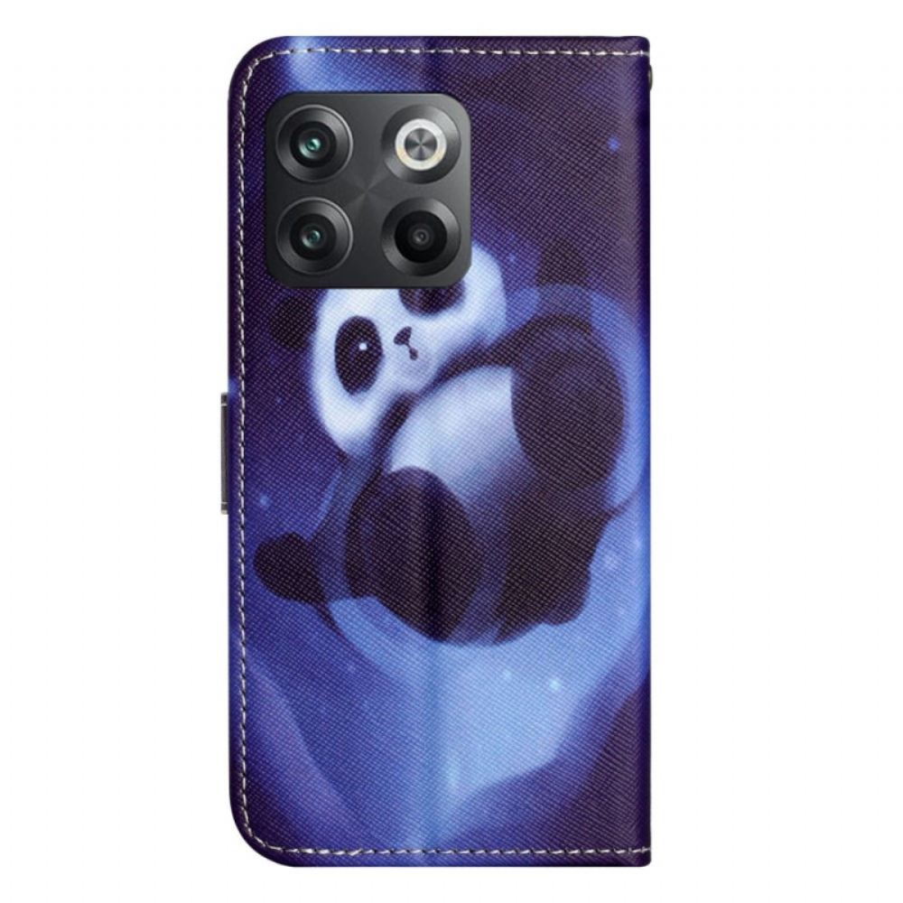 Flipové Pouzdro Na OnePlus 10T 5G Na Lana Strappy Space Panda