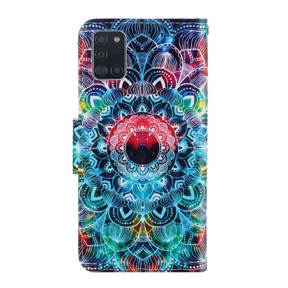 Flipové Pouzdro Na Samsung Galaxy A31 Na Lana Okázalá Strappy Mandala