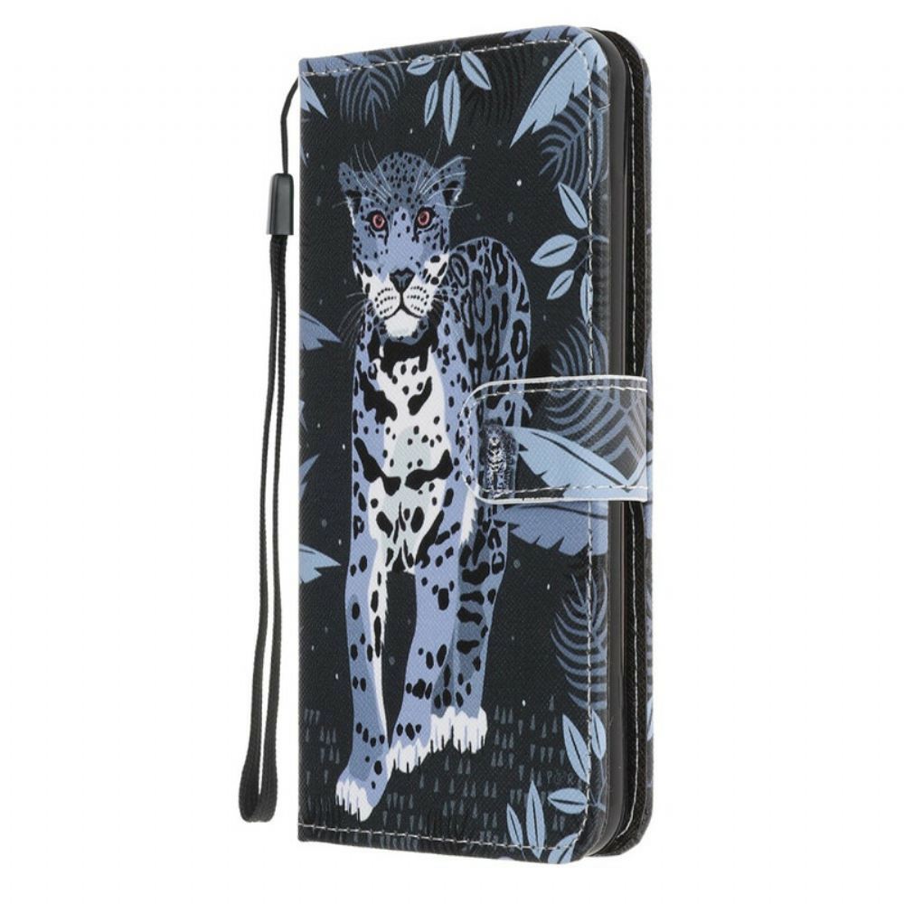 Flipové Pouzdro Na Samsung Galaxy A31 Na Lana Strappy Leopard