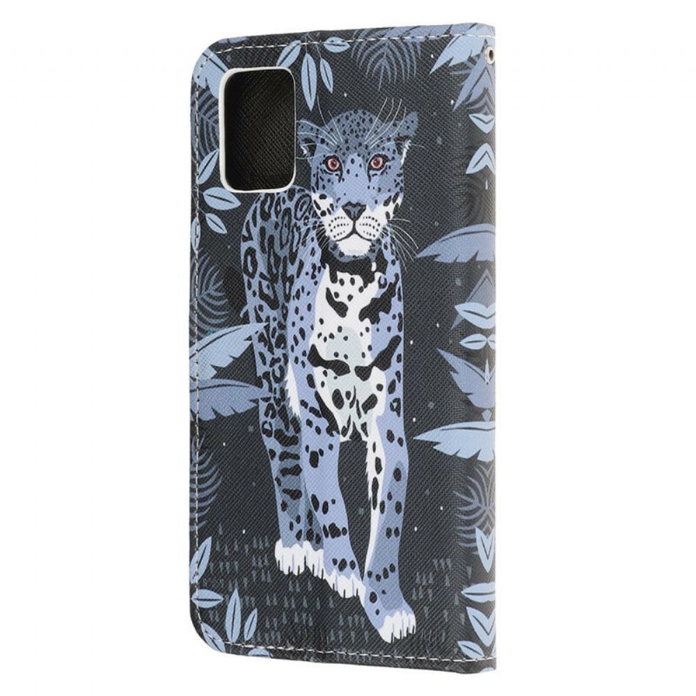 Flipové Pouzdro Na Samsung Galaxy A31 Na Lana Strappy Leopard