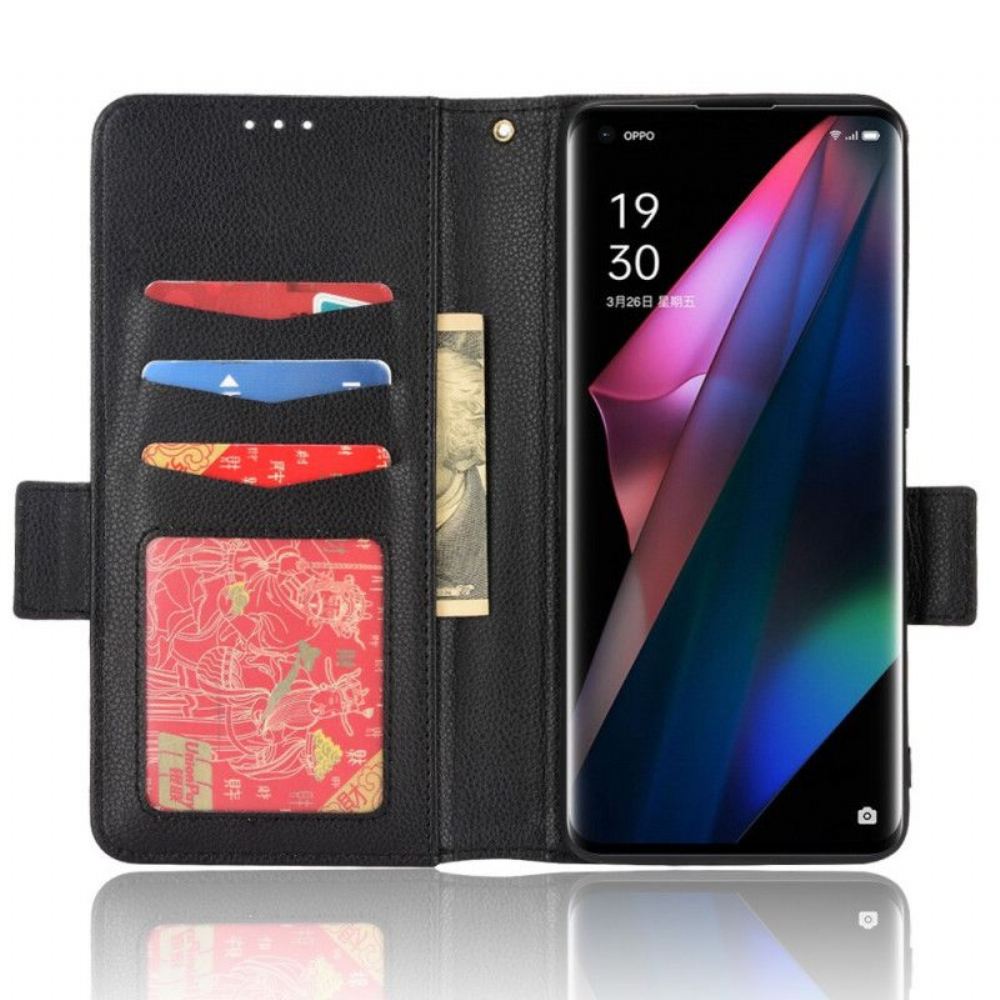 Flipové Pouzdro Na Oppo Find X3 Pro Kožené Pouzdro Klapka Double Litchi Nové Barvy