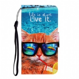 Flipové Pouzdro Na Huawei P Smart 2021 Na Lana Cat Live It Strappy