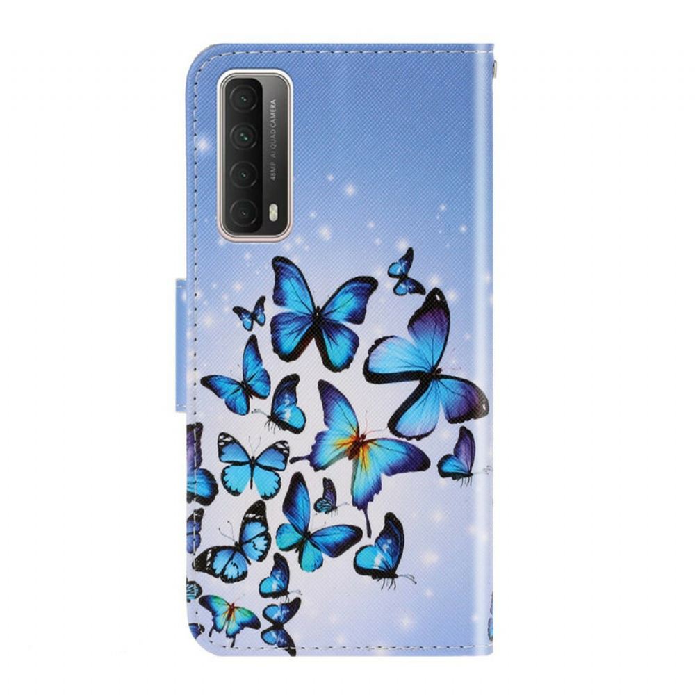 Flipové Pouzdro Na Huawei P Smart 2021 Na Lana Let Strappy Butterflies