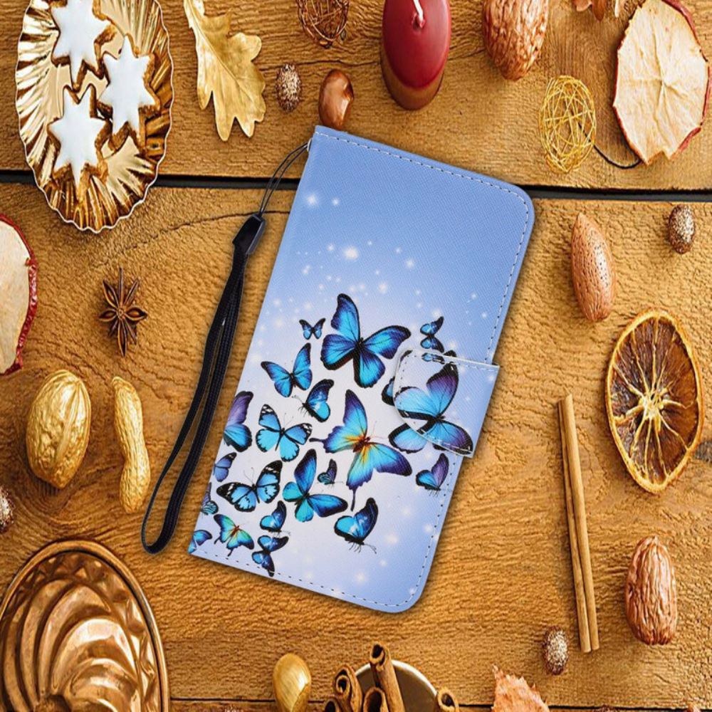 Flipové Pouzdro Na Huawei P Smart 2021 Na Lana Let Strappy Butterflies