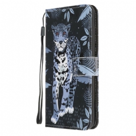 Flipové Pouzdro Na Samsung Galaxy Note 20 Na Lana Leopard Strappy