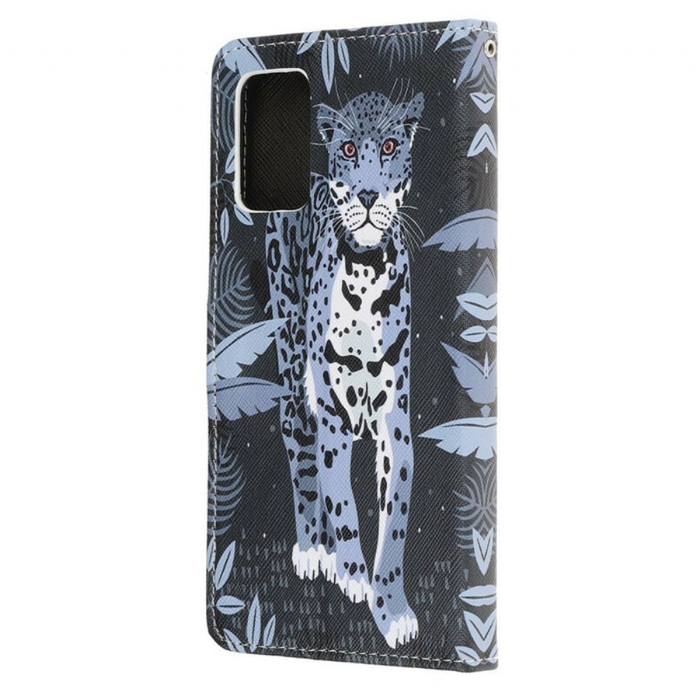 Flipové Pouzdro Na Samsung Galaxy Note 20 Na Lana Leopard Strappy