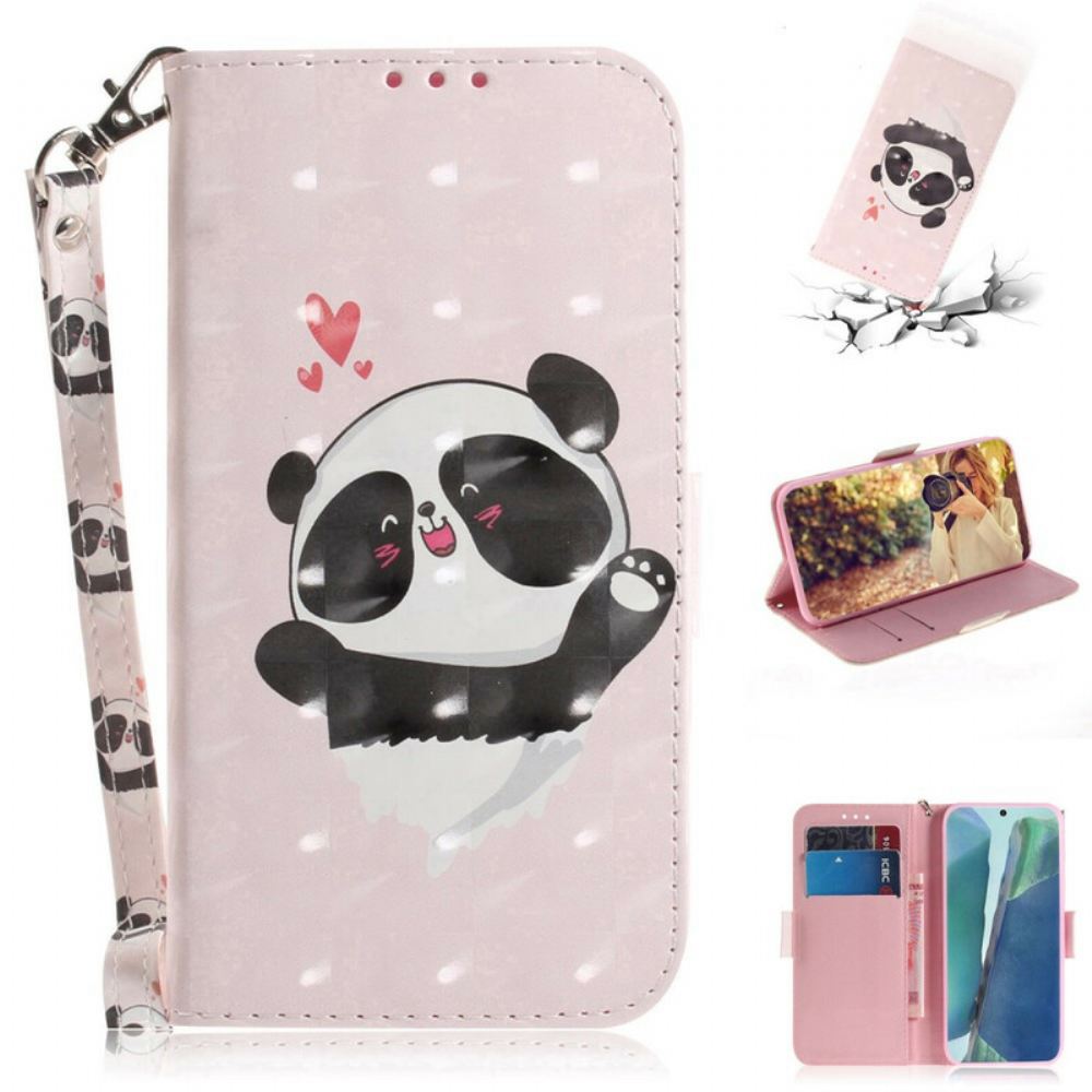 Flipové Pouzdro Na Samsung Galaxy Note 20 Na Lana Panda Love S Popruhem