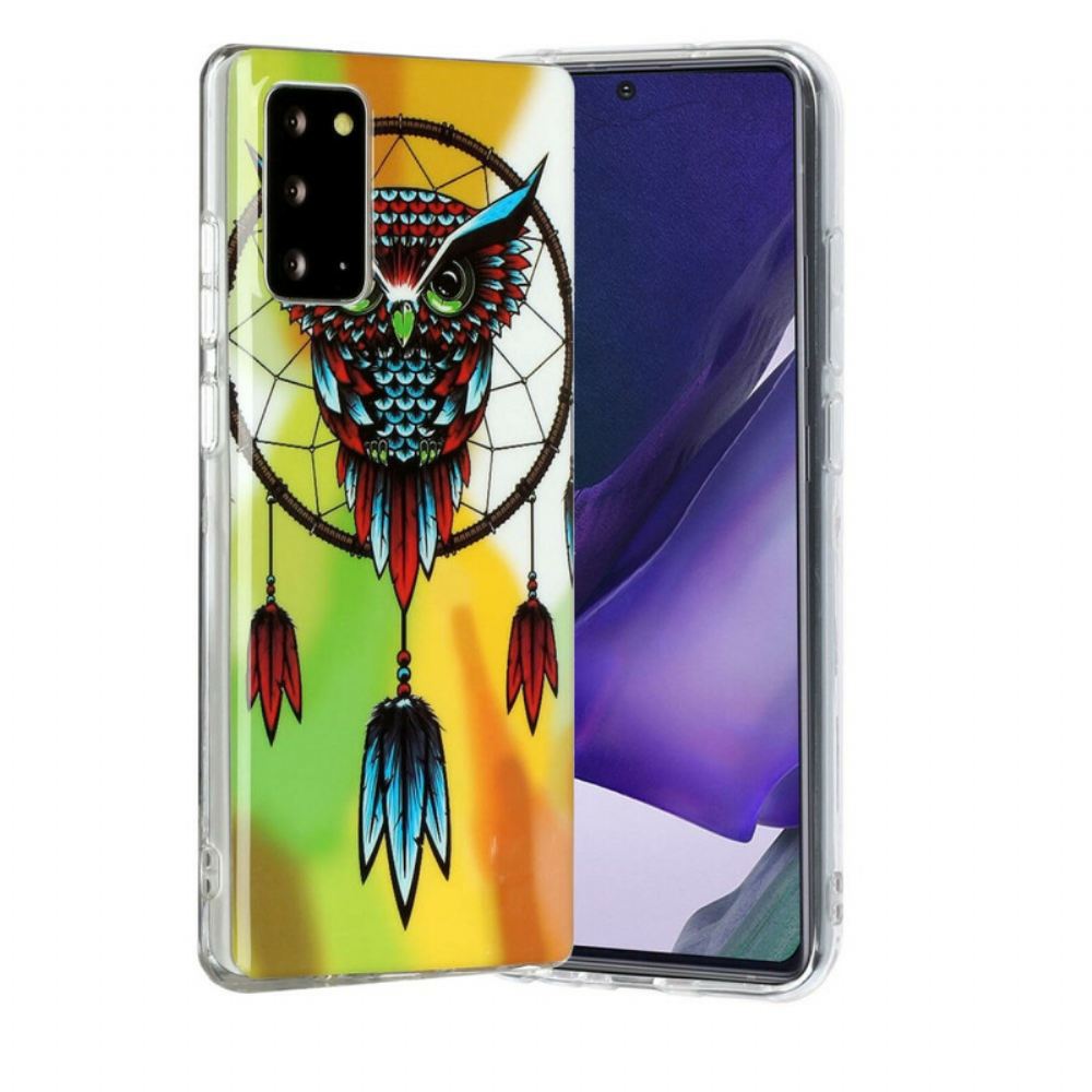 Kryty Na Mobil Na Samsung Galaxy Note 20 Fluorescenční Lapač Snů Sovy