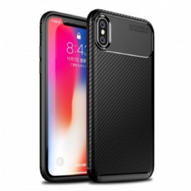 Kryt Na iPhone X / XS Flexibilní Textura Uhlíkových Vláken