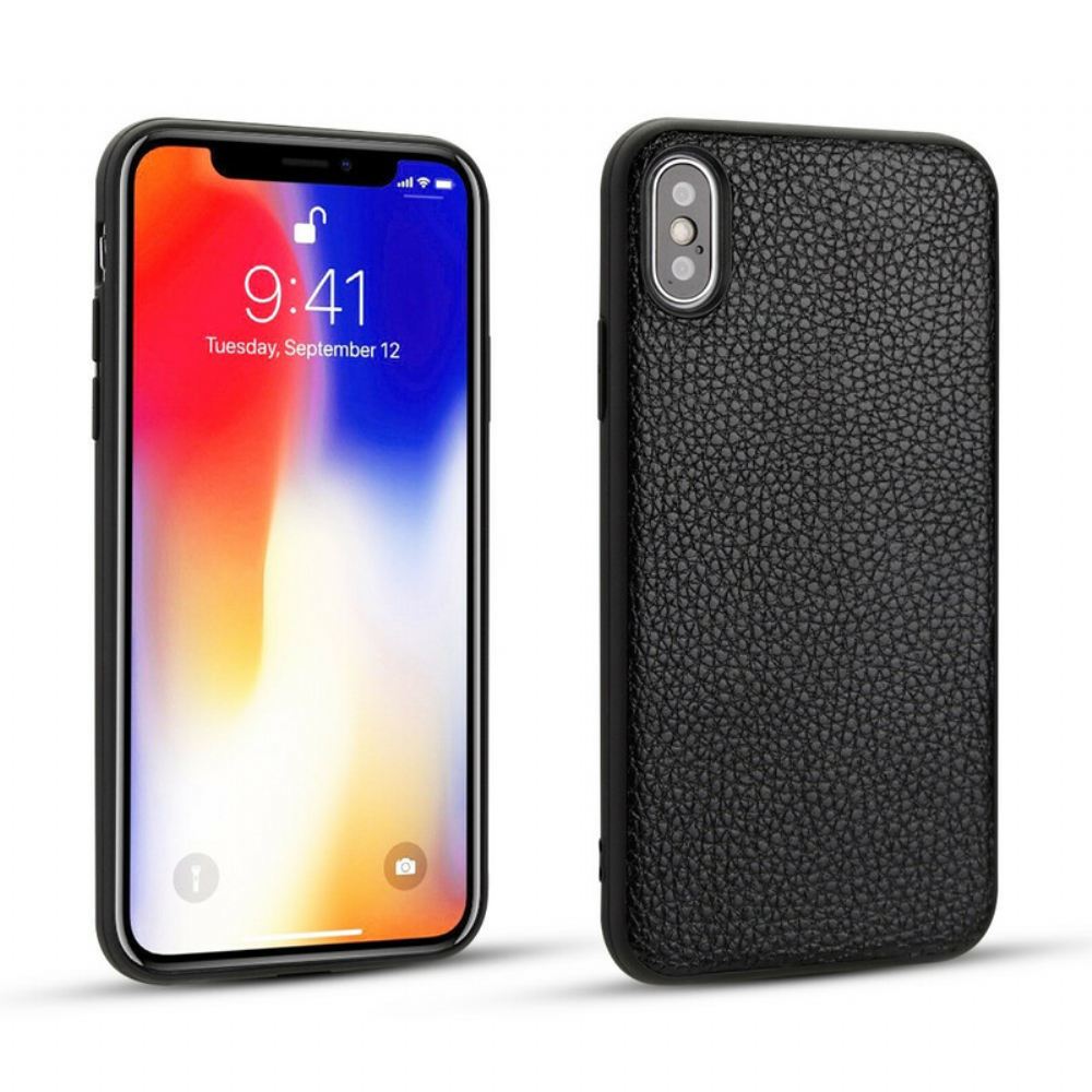 Kryty Na Mobil Na iPhone X / XS Pravá Kůže Litchi