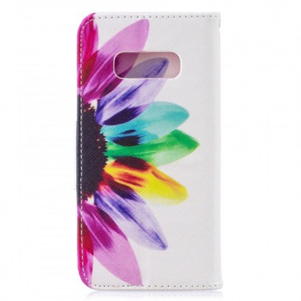 Flipové Pouzdro Na Samsung Galaxy S10e Květina Akvarelu