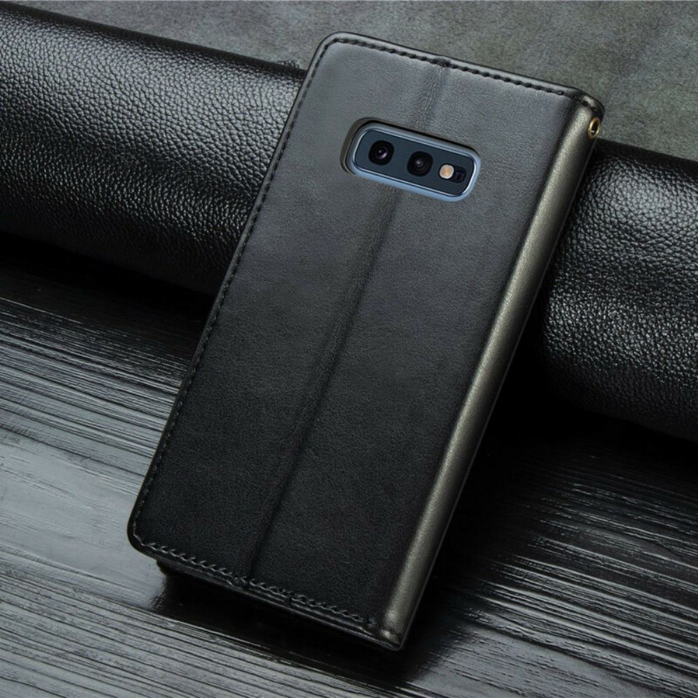 Flipové Pouzdro Na Samsung Galaxy S10e Umělá Kůže A Vintage Spona