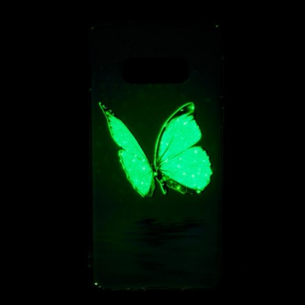 Kryt Na Samsung Galaxy S10e Fluorescenční Modrý Motýl