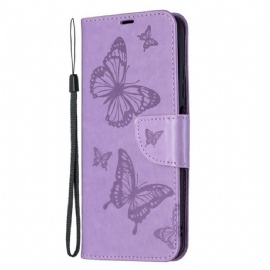 Flipové Pouzdro Na Poco M3 Pro 5G Na Lana Butterflies Printed Strappy