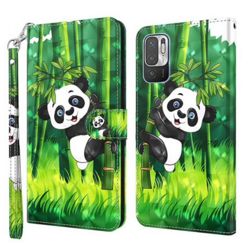 Flipové Pouzdro Na Poco M3 Pro 5G Panda A Bambus