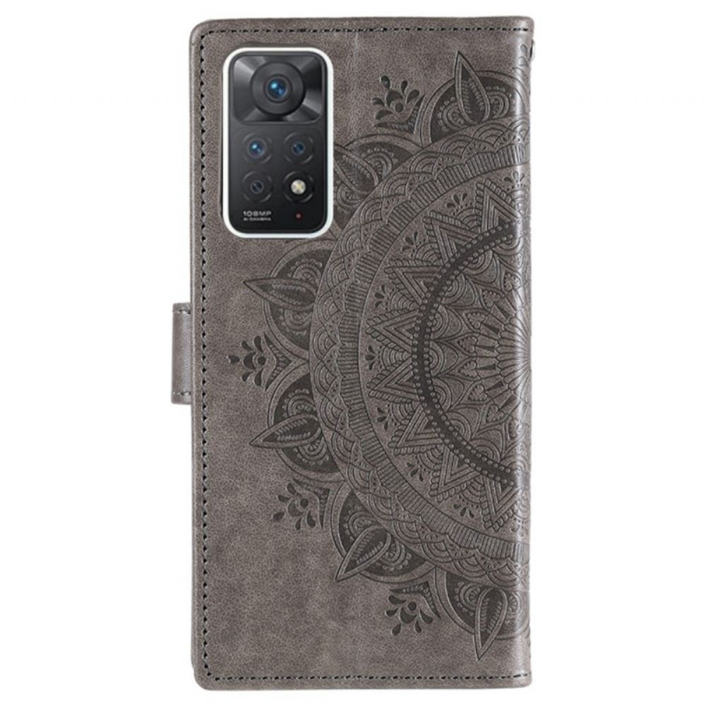 Kožené Pouzdro Na Xiaomi Redmi Note 11 Pro 4G / 5G Sluneční Mandala