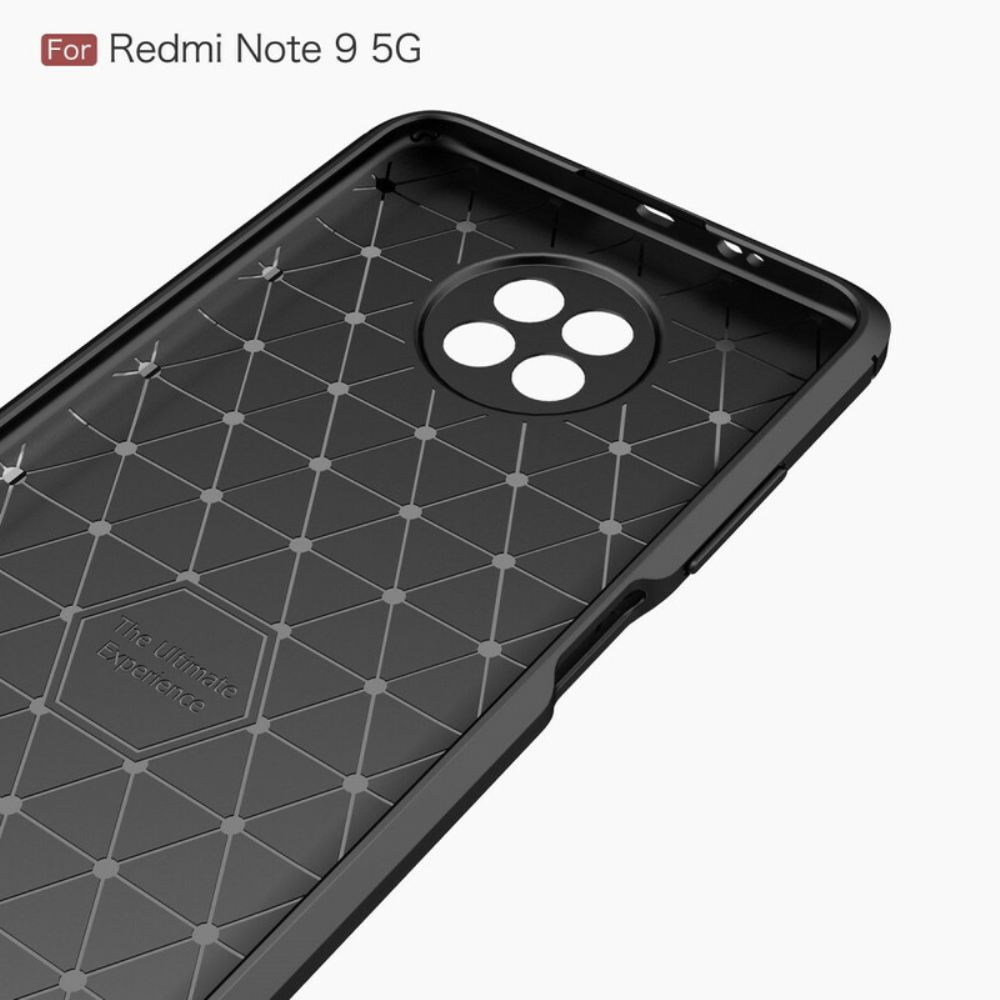 Kryt Na Xiaomi Redmi Note 9 5G / 9T 5G Kartáčované Uhlíkové Vlákno