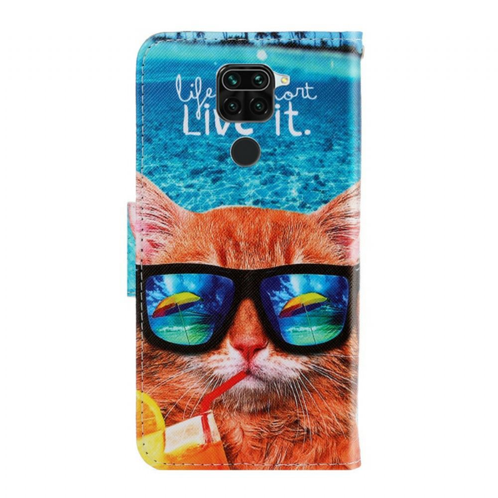 Flipové Pouzdro Na Xiaomi Redmi Note 9 Na Lana Cat Live It Strappy