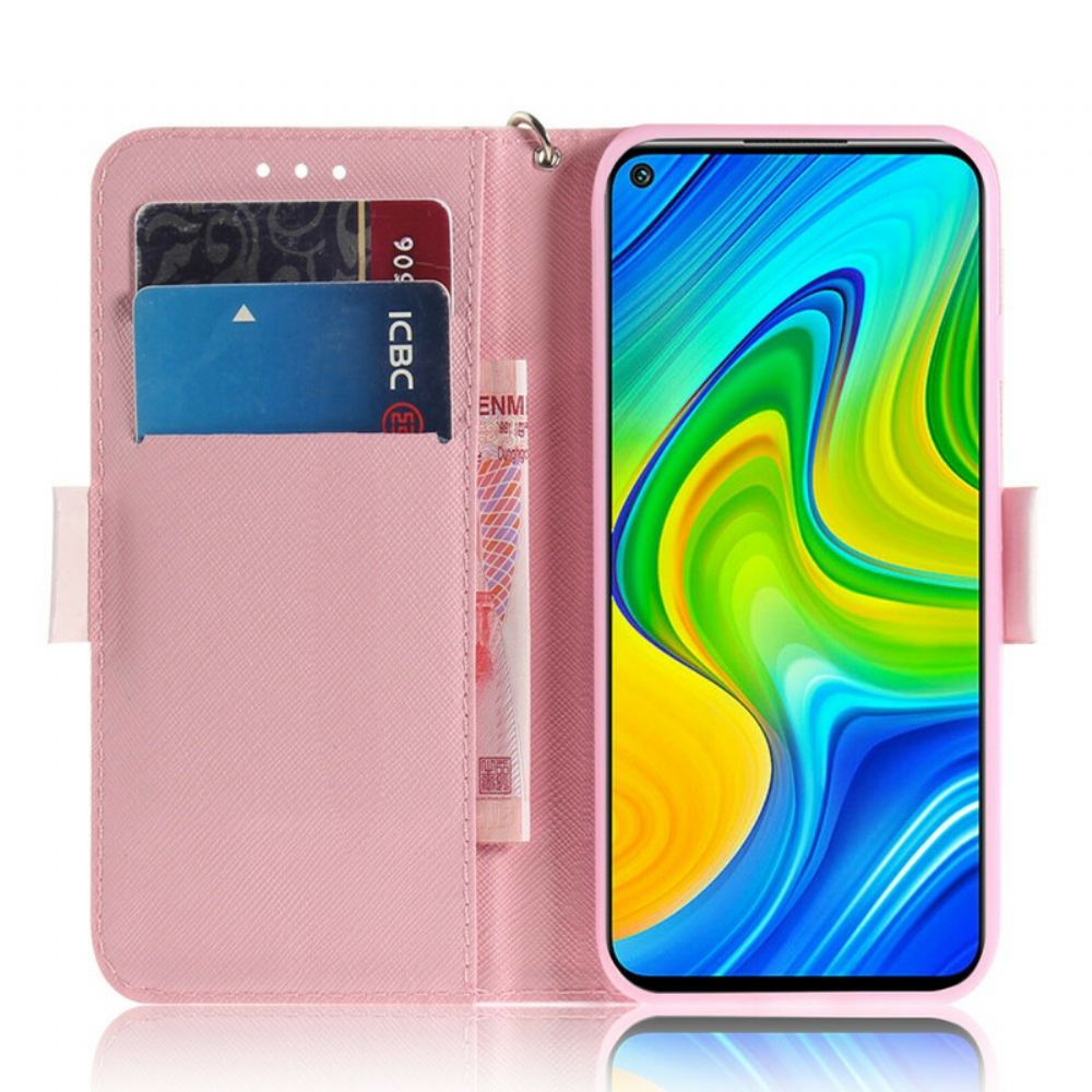 Flipové Pouzdro Na Xiaomi Redmi Note 9 Na Lana Pásek Lásky Panda