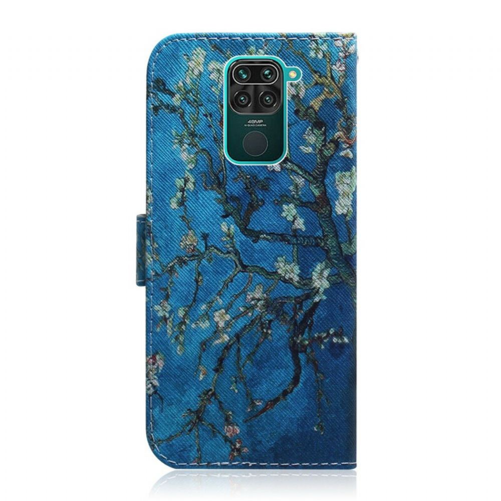 Flipové Pouzdro Na Xiaomi Redmi Note 9 Modré Pozadí Květu Stromu