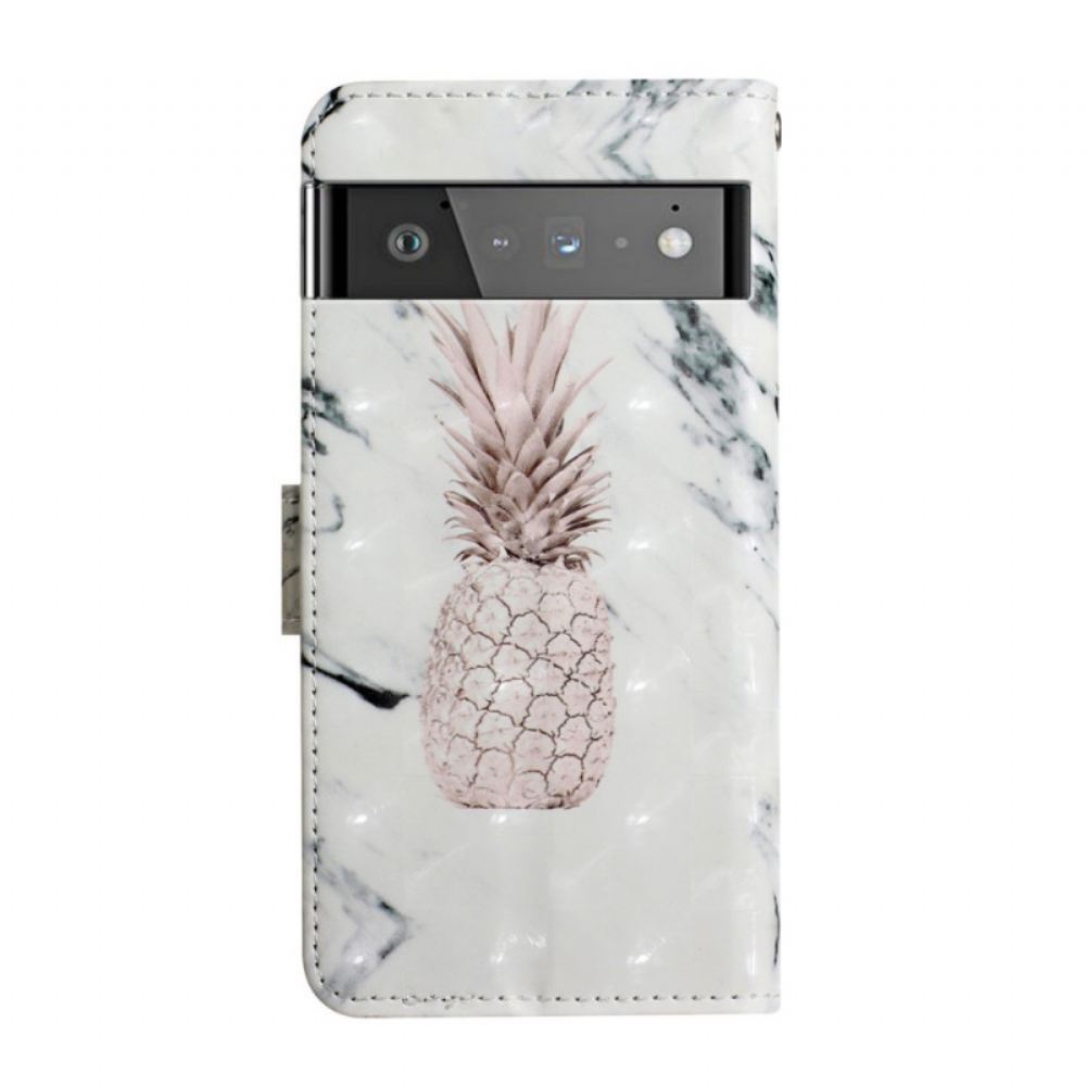 Flipové Pouzdro Na Google Pixel 6 Pro Ananas Se Světlým Bodem