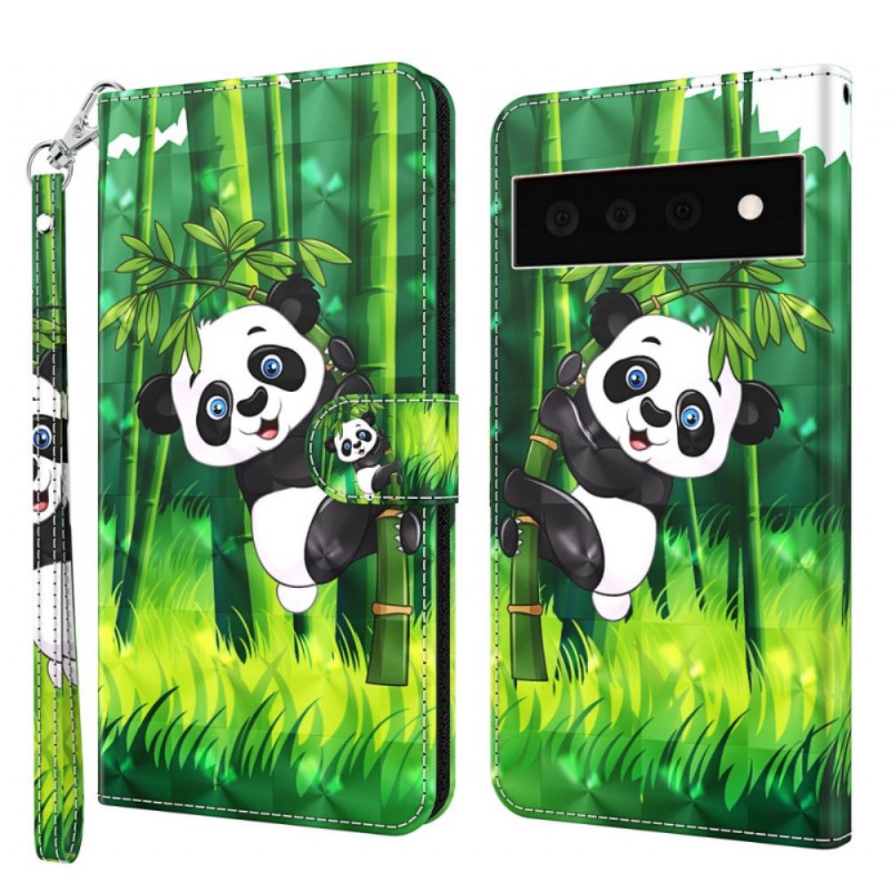 Kožené Pouzdro Na Google Pixel 6 Pro Panda A Bambus