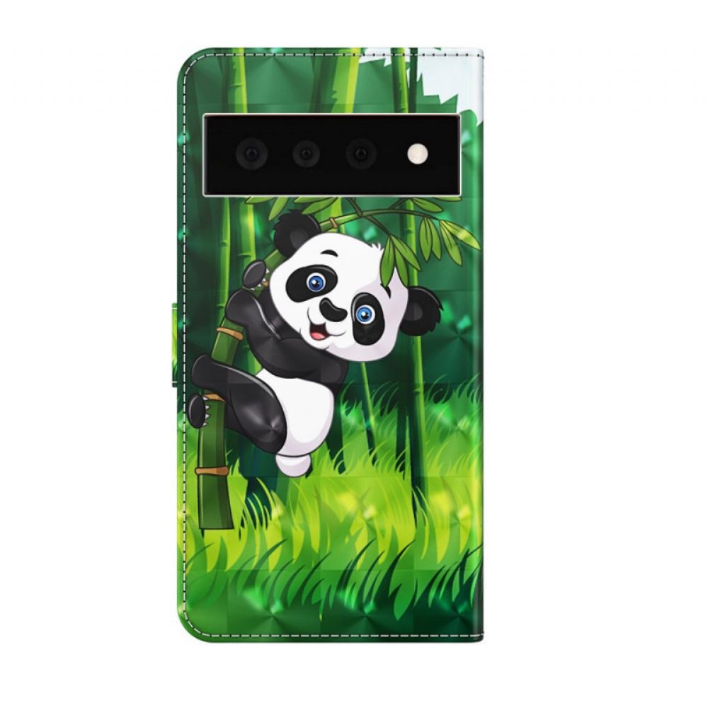 Kožené Pouzdro Na Google Pixel 6 Pro Panda A Bambus