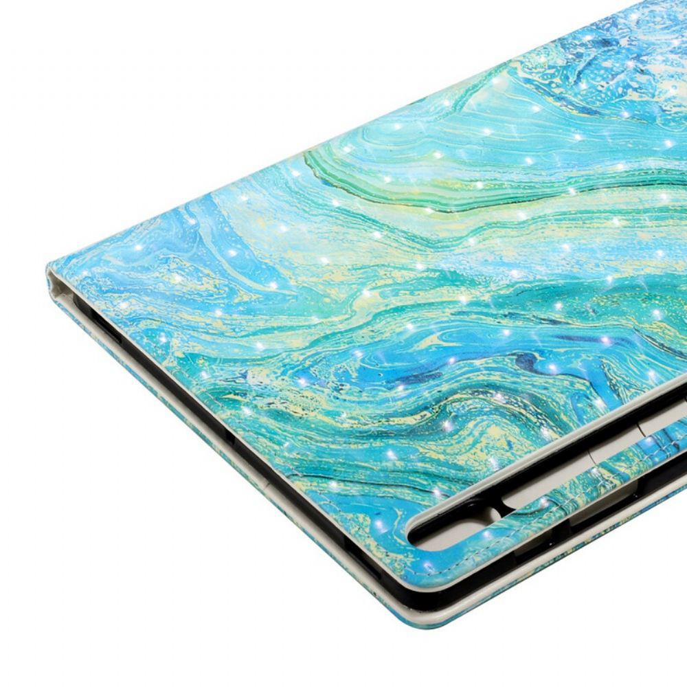 Flipové Pouzdro Na Samsung Galaxy Tab S7 Plus / Tab S8 Plus Zelená Vlna