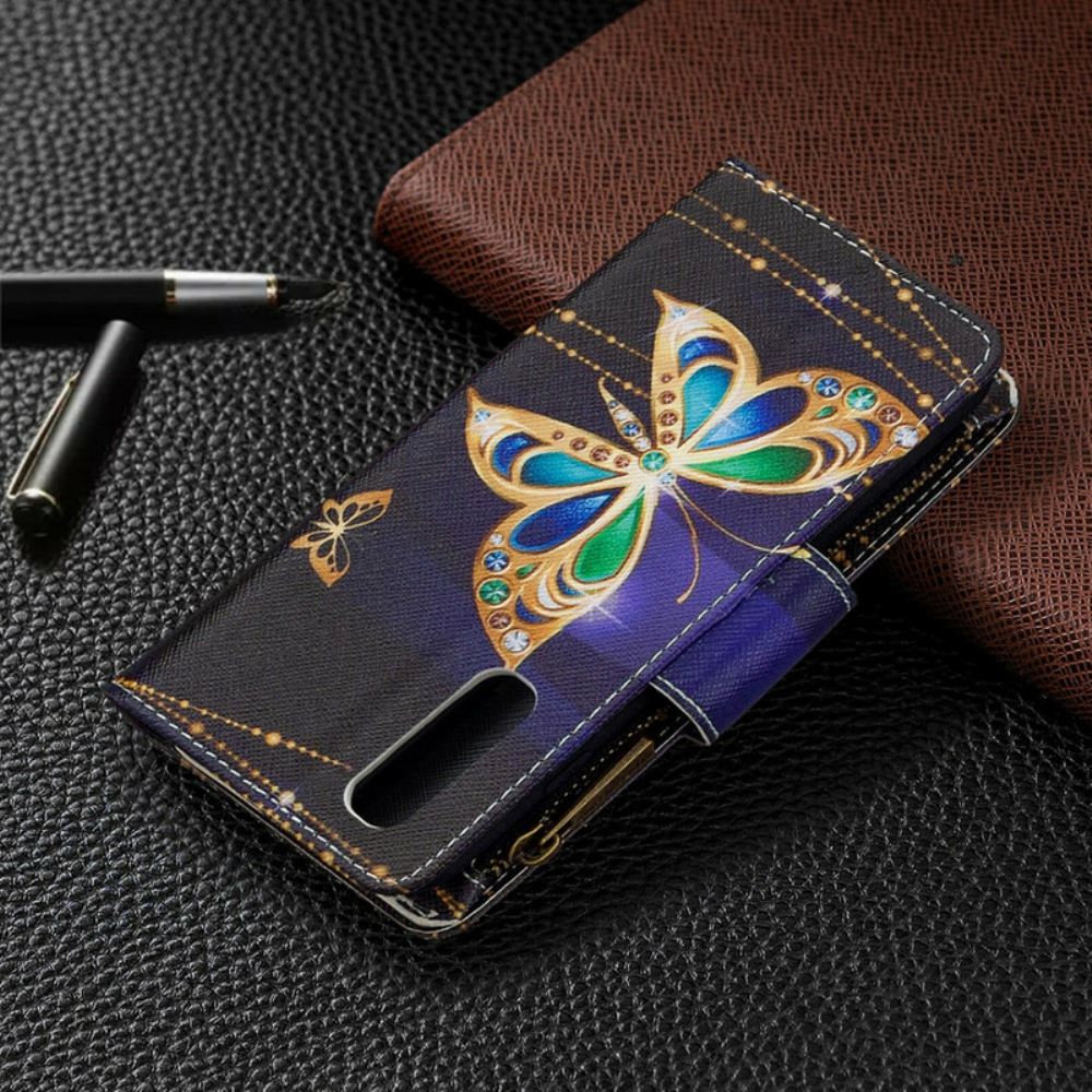 Flipové Pouzdro Na Oppo Find X2 Neo Kapsa Na Zip Royal Butterfly