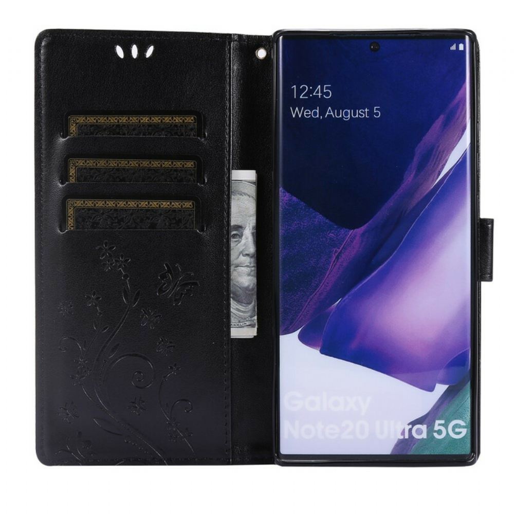 Flipové Pouzdro Na Samsung Galaxy Note 20 Ultra Motýli Ve Větru