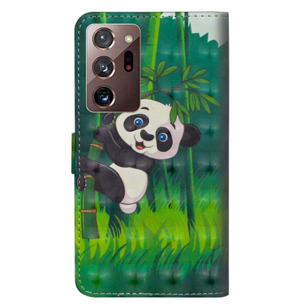 Flipové Pouzdro Na Samsung Galaxy Note 20 Ultra Panda A Bambus