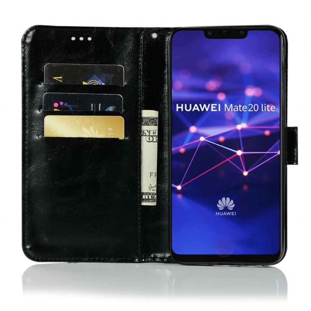 Kožené Pouzdro Na Huawei Mate 20 Lite Na Lana Vintage Kožený Řemínek