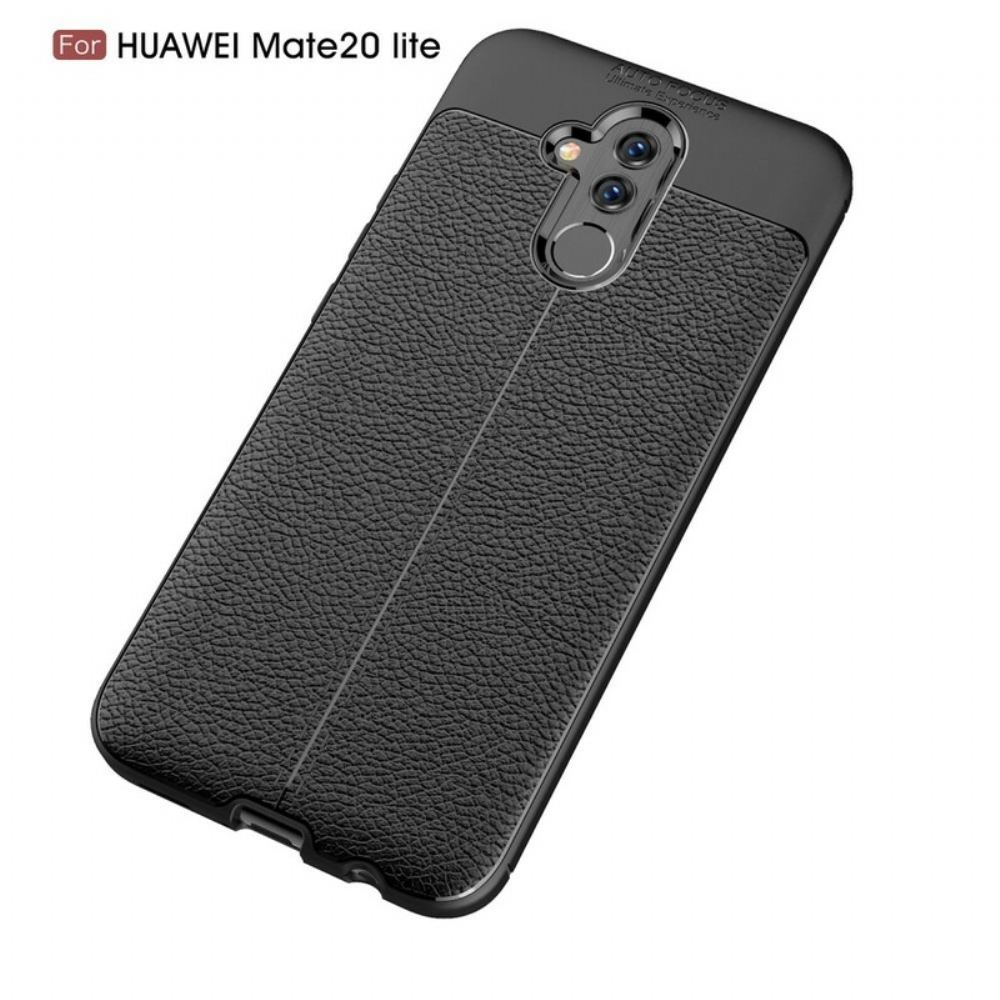 Kryty Na Mobil Na Huawei Mate 20 Lite Litchi Leather Effect Dvojitá Čára