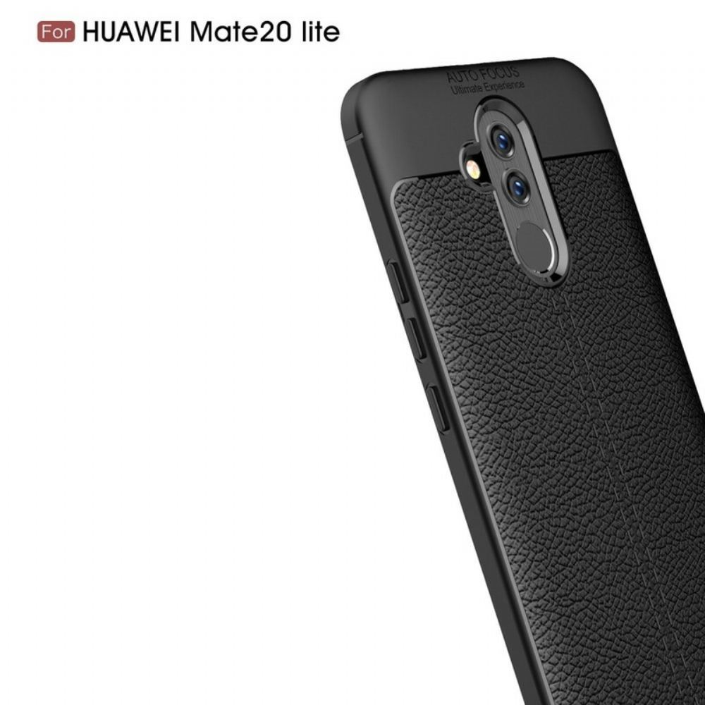 Kryty Na Mobil Na Huawei Mate 20 Lite Litchi Leather Effect Dvojitá Čára