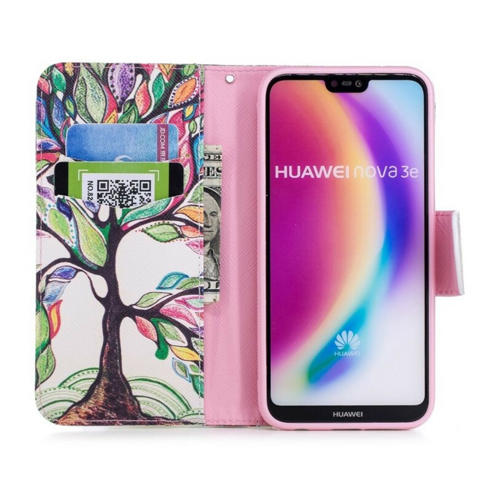 Flipové Pouzdro Na Huawei P20 Lite Barevný Strom