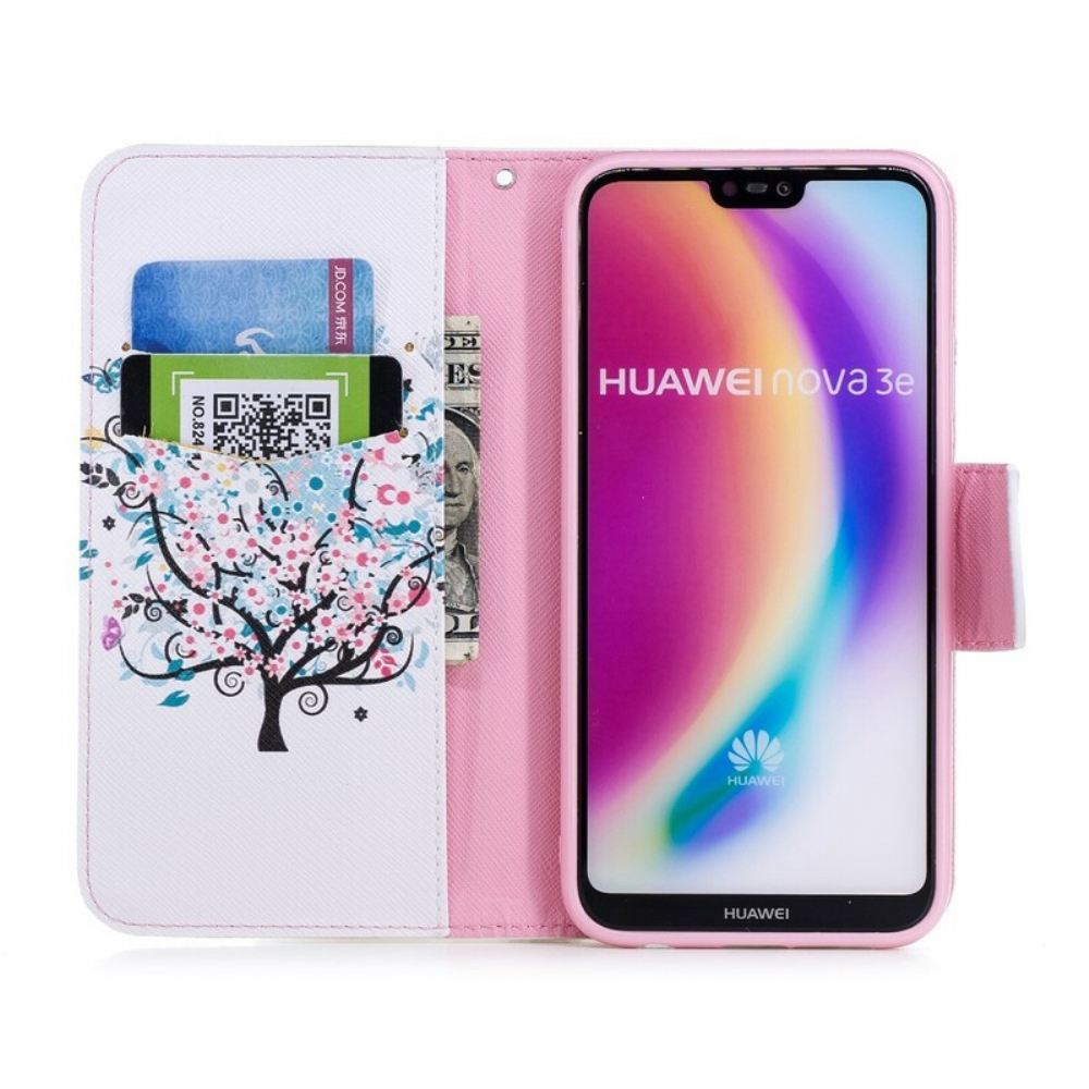 Flipové Pouzdro Na Huawei P20 Lite Rozkvetlý Strom