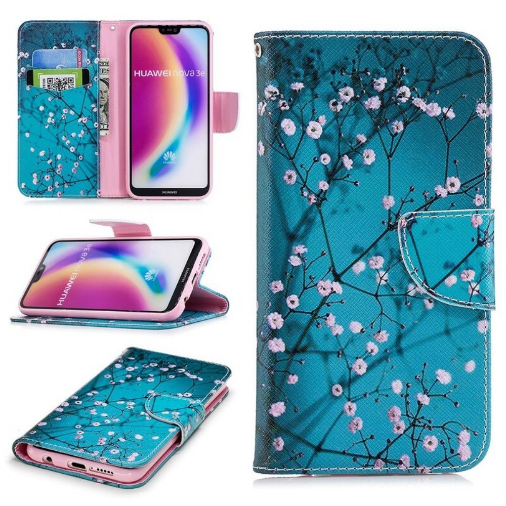 Kožené Pouzdro Na Huawei P20 Lite Kvetoucí Strom