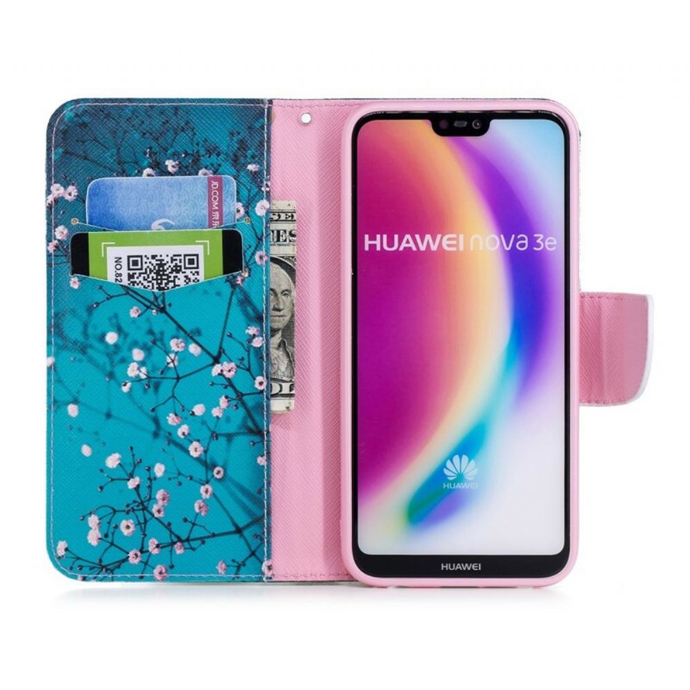 Kožené Pouzdro Na Huawei P20 Lite Kvetoucí Strom