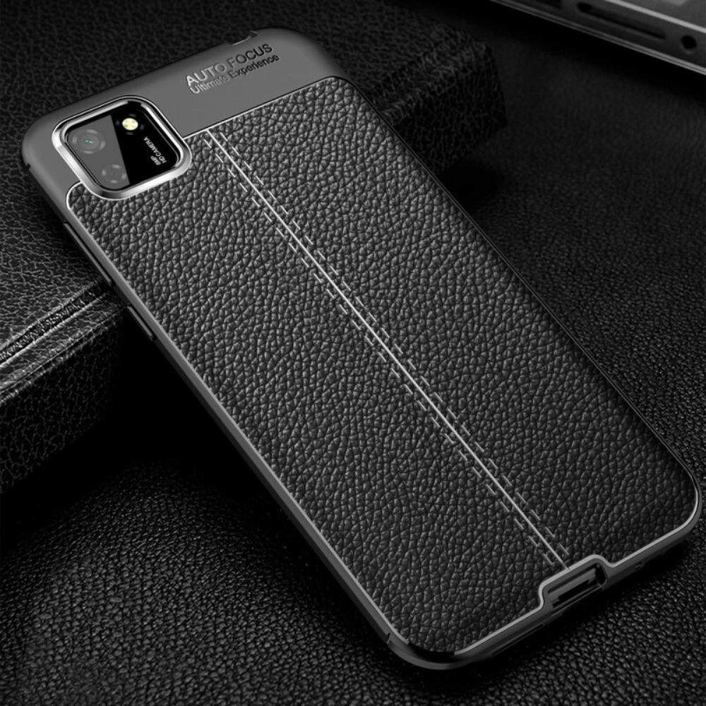 Kryt Na Huawei Y5p Litchi Leather Effect Dvojitá Čára