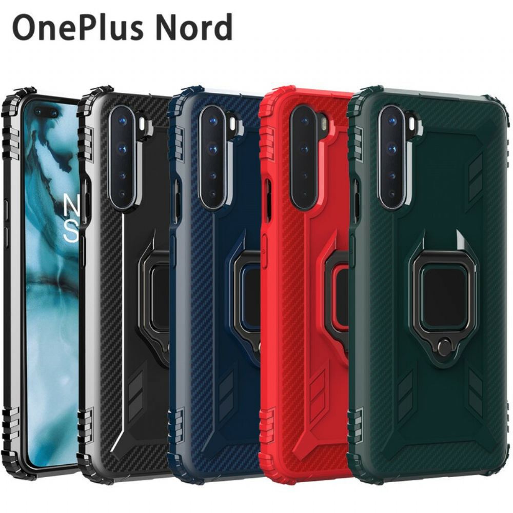 Kryt Na OnePlus Nord Kroužek A Uhlíková Vlákna