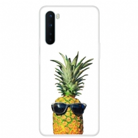 Kryty Na Mobil Na OnePlus Nord Průhledný Ananas S Brýlemi