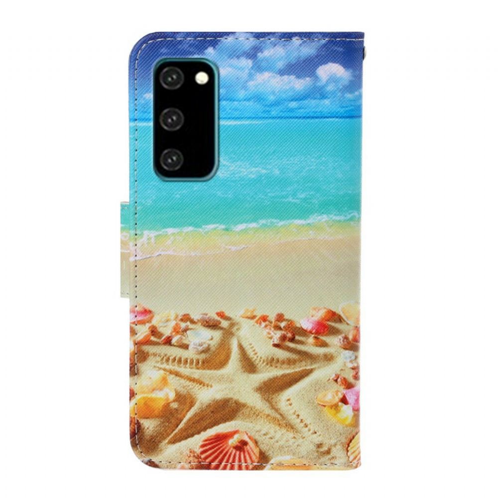 Flipové Pouzdro Na Samsung Galaxy S20 Na Lana Strappy Beach